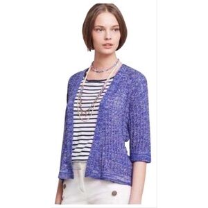 Anthropologie Blue Women's Open Cardigan